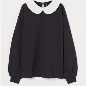 BLACK COLLARED SWEATSHIRT